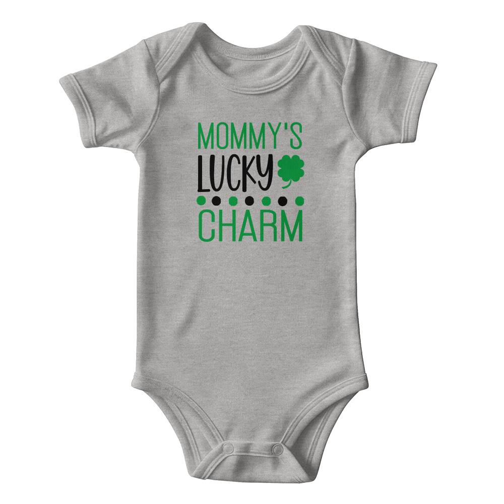 Mommy’s Lucky Charm St. Patrick’s Day Baby Bodysuit – Cute Shamrock Onesie – Soft Cotton Infant Romper – Funny Irish Holiday Outfit & Baby Gift - Mallard Moon Gift Shop