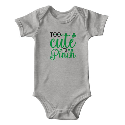 Too Cute to Pinch St. Patrick’s Day Baby Bodysuit – Funny Shamrock Onesie – Soft Cotton Infant Romper – Irish Holiday Outfit & Baby Gift - Mallard Moon Gift Shop