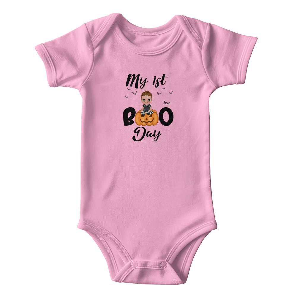 Halloween Baby Bodysuit - My First Boo Day Personalized Boy or Girl Gerber Onesie - Mallard Moon Gift Shop
