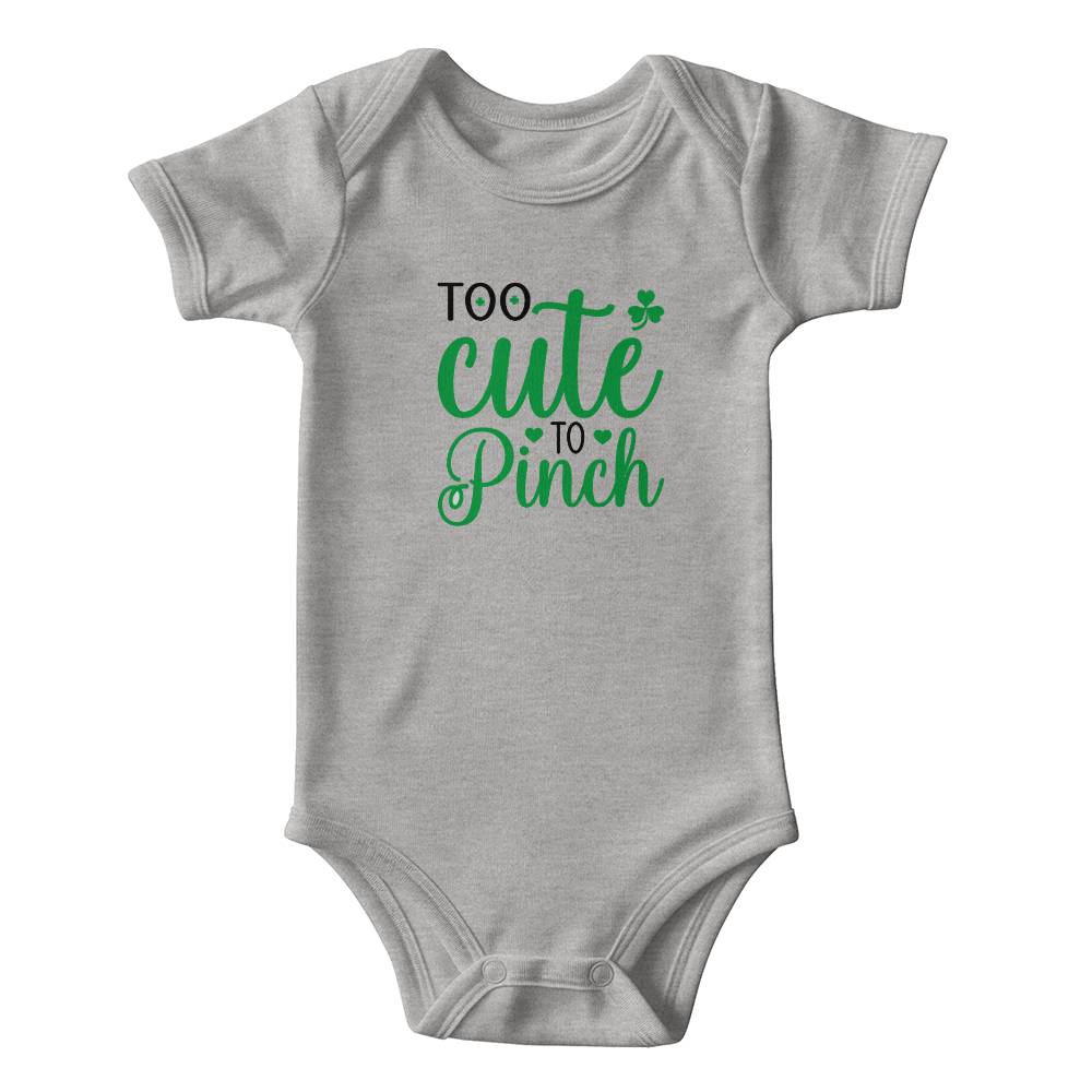 Too Cute to Pinch St. Patrick’s Day Baby Bodysuit – Funny Shamrock Onesie – Soft Cotton Infant Romper – Irish Holiday Outfit & Baby Gift - Mallard Moon Gift Shop
