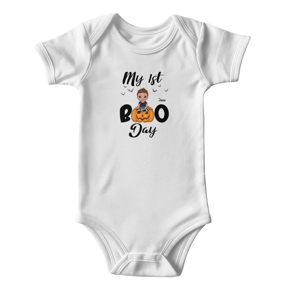 Halloween Baby Bodysuit - My First Boo Day Personalized Boy or Girl Gerber Onesie - Mallard Moon Gift Shop