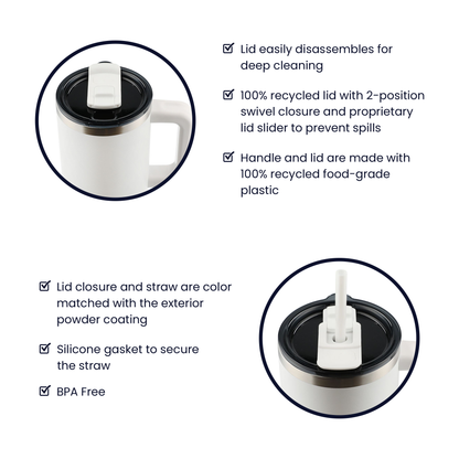 Dad- Fixer of Things - Funny 40oz laser-engraved Tumbler with Handle - Mallard Moon Gift Shop