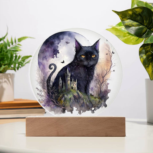 Feline's Halloween Haunt: Acrylic Plaque - Mallard Moon Gift Shop