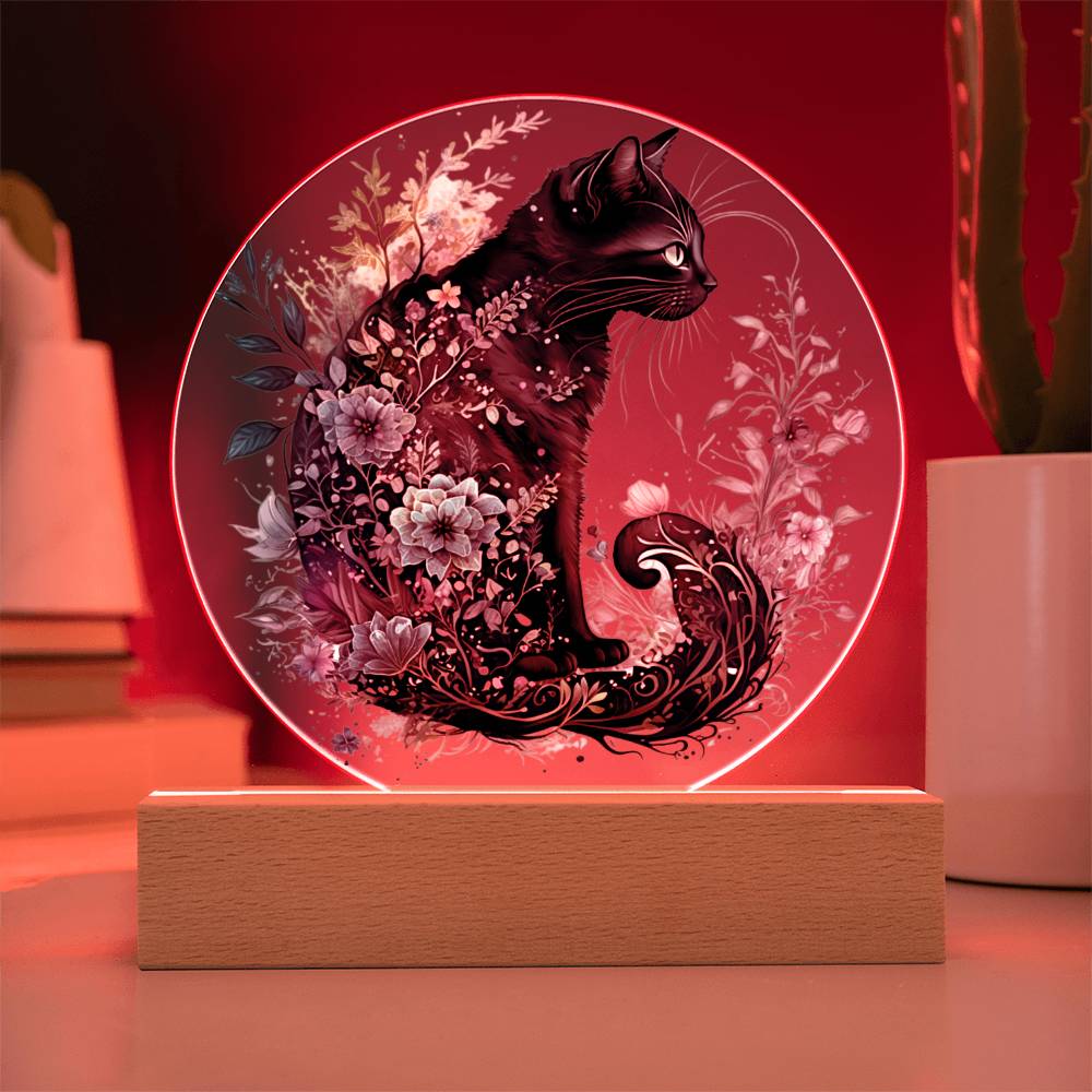 Hallow's Eve Feline: Enchanting Acrylic Plaque - Mallard Moon Gift Shop