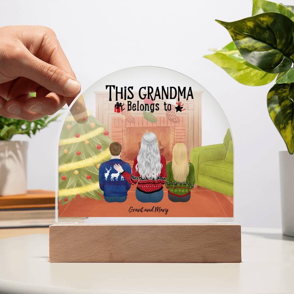 Celebrate Grandma's Love with a Heartfelt Personalized Christmas Gift from Grandkids - Dome-Shaped Acrylic Plaque - Mallard Moon Gift Shop