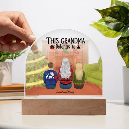 Celebrate Grandma's Love with a Heartfelt Personalized Christmas Gift from Grandkids - Dome-Shaped Acrylic Plaque - Mallard Moon Gift Shop