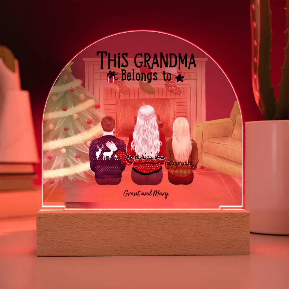 Celebrate Grandma's Love with a Heartfelt Personalized Christmas Gift from Grandkids - Dome-Shaped Acrylic Plaque - Mallard Moon Gift Shop
