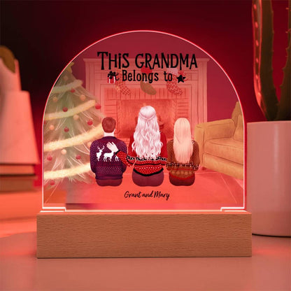 Celebrate Grandma's Love with a Heartfelt Personalized Christmas Gift from Grandkids - Dome-Shaped Acrylic Plaque - Mallard Moon Gift Shop