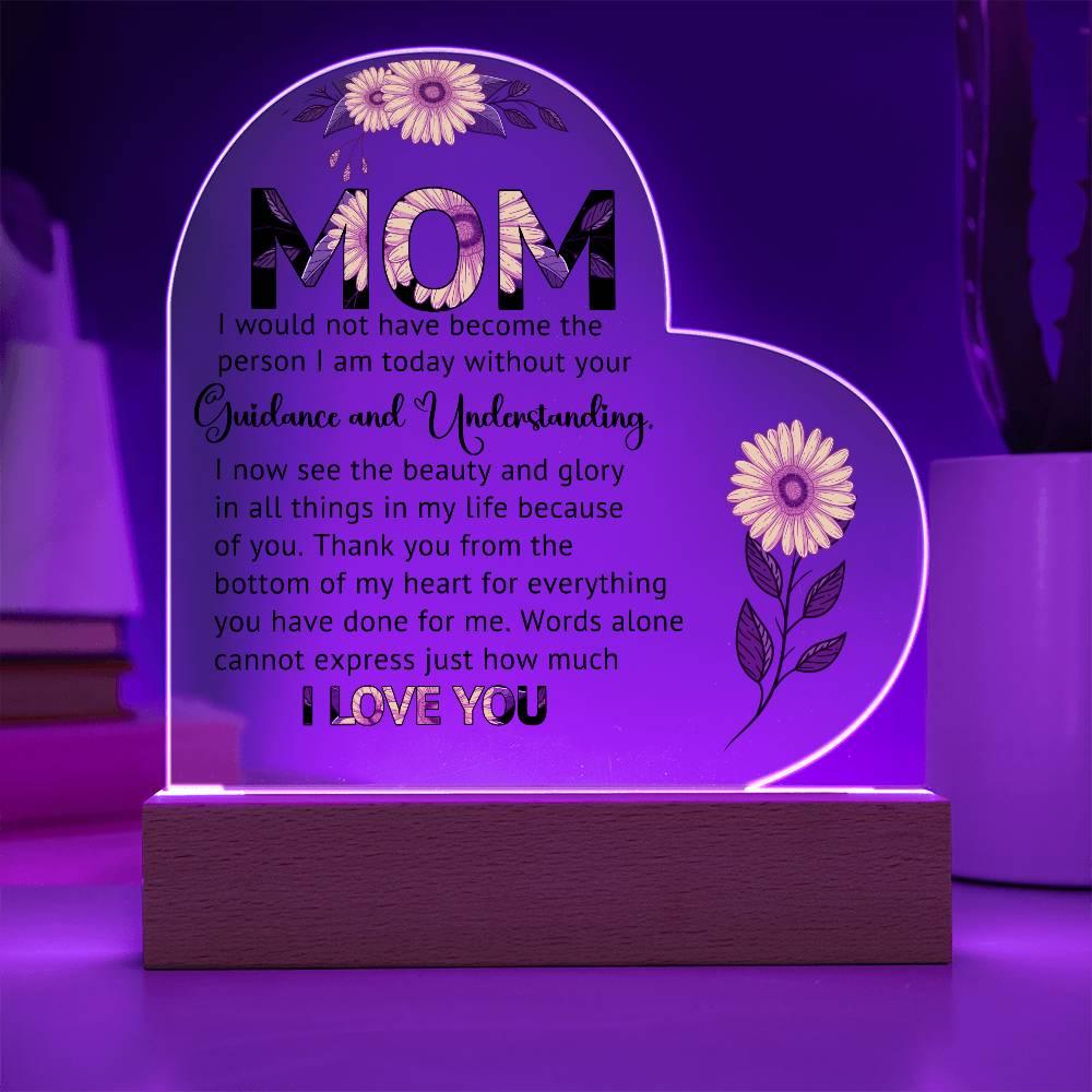 Gift for Mom Words Cannot Express Just How Much I Love You Heart Shaped Acrylic Plaque - Mallard Moon Gift Shop