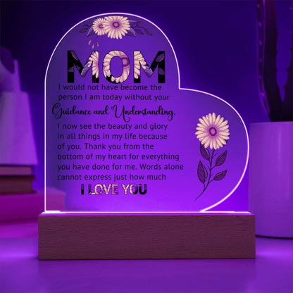 Gift for Mom Words Cannot Express Just How Much I Love You Heart Shaped Acrylic Plaque - Mallard Moon Gift Shop