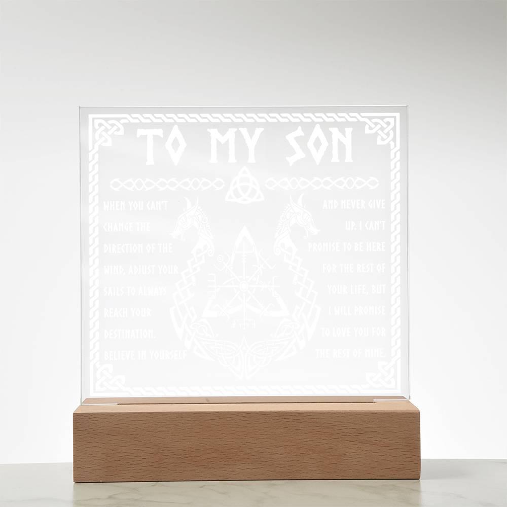 Gift for Son Inspirational Acrylic Plaque Never Give Up - Mallard Moon Gift Shop