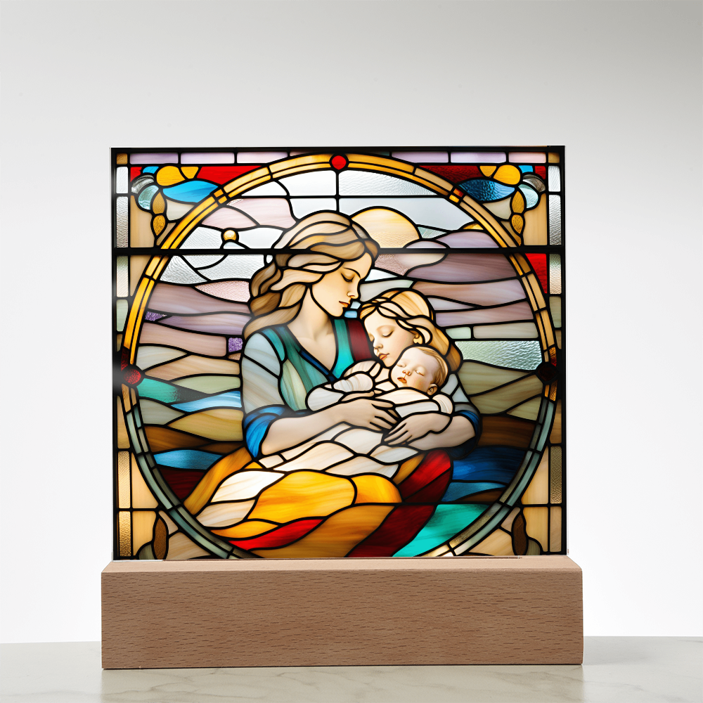 A Mother's Love" LED Acrylic Plaque – A Heartwarming Gift for Mother's Day, Baby Showers, or New Baby Arrival - Mallard Moon Gift Shop