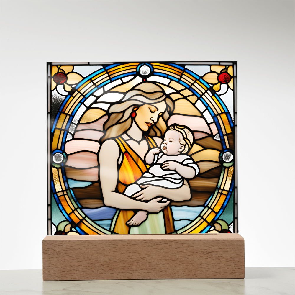 Guided by Love Stained Glass-Style LED Acrylic Plaque – A Beautiful Mother's Day or New Mom Baby Shower Gift - Mallard Moon Gift Shop