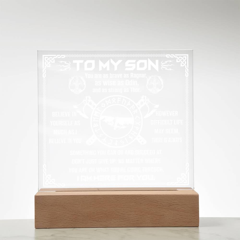 Gift for Son You are as Brave as Ragnar Inspirational Acrylic Plaque - Mallard Moon Gift Shop