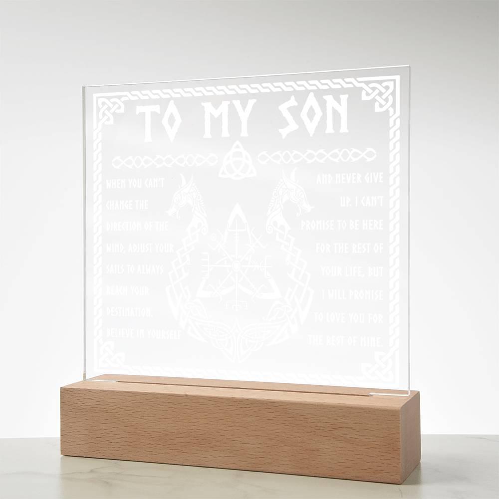 Gift for Son Inspirational Acrylic Plaque Never Give Up - Mallard Moon Gift Shop