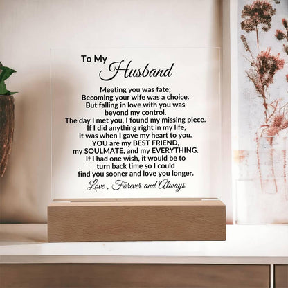 Heartfelt Gift for Husband - You are my Best Friend, My Soulmate, My Everything Anniversary Birthday Valentine Engraved Acrylic Plaque - Mallard Moon Gift Shop