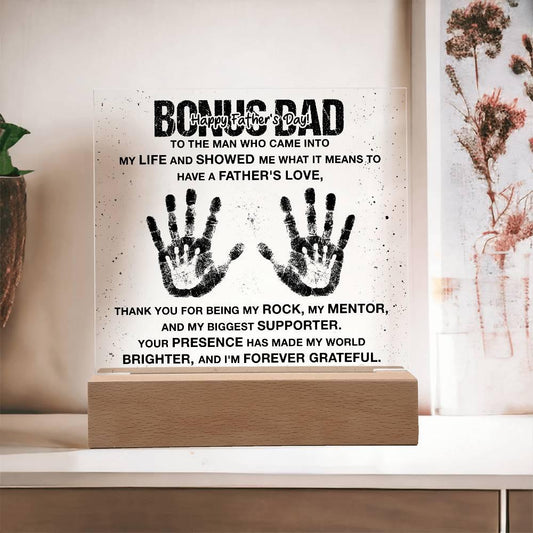 Bonus Dad You are my Rock Acrylic Plaque - Mallard Moon Gift Shop