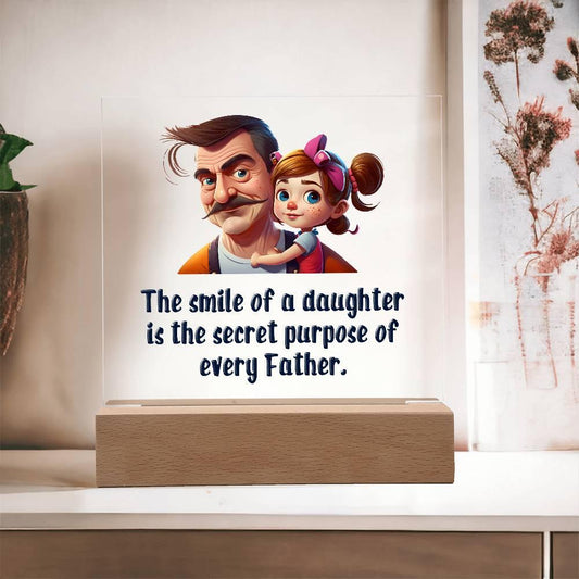 Gift for Dad - The Smile of a Daughter is the Secret Purpose of Every Father Acrylic Plaque - Mallard Moon Gift Shop