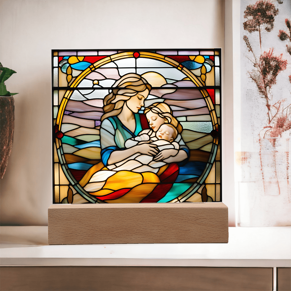 A Mother's Love" LED Acrylic Plaque – A Heartwarming Gift for Mother's Day, Baby Showers, or New Baby Arrival - Mallard Moon Gift Shop