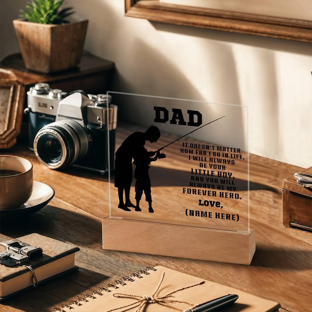 Fisherman Dad Personalized Acrylic Plaque - Mallard Moon Gift Shop
