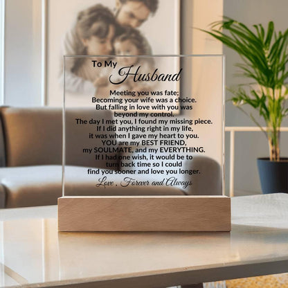 Heartfelt Gift for Husband - You are my Best Friend, My Soulmate, My Everything Anniversary Birthday Valentine Engraved Acrylic Plaque - Mallard Moon Gift Shop