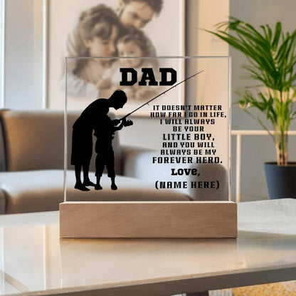Fisherman Dad Personalized Acrylic Plaque - Mallard Moon Gift Shop