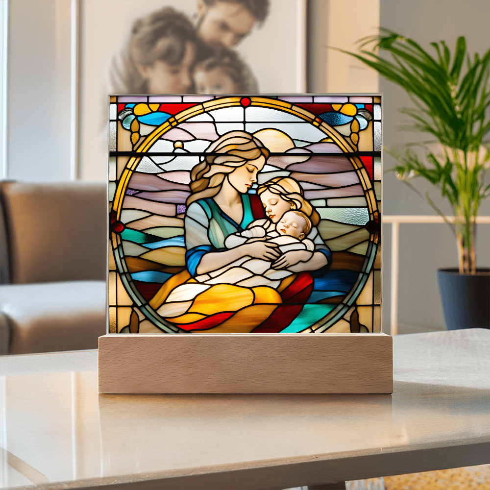 A Mother's Love" LED Acrylic Plaque – A Heartwarming Gift for Mother's Day, Baby Showers, or New Baby Arrival - Mallard Moon Gift Shop