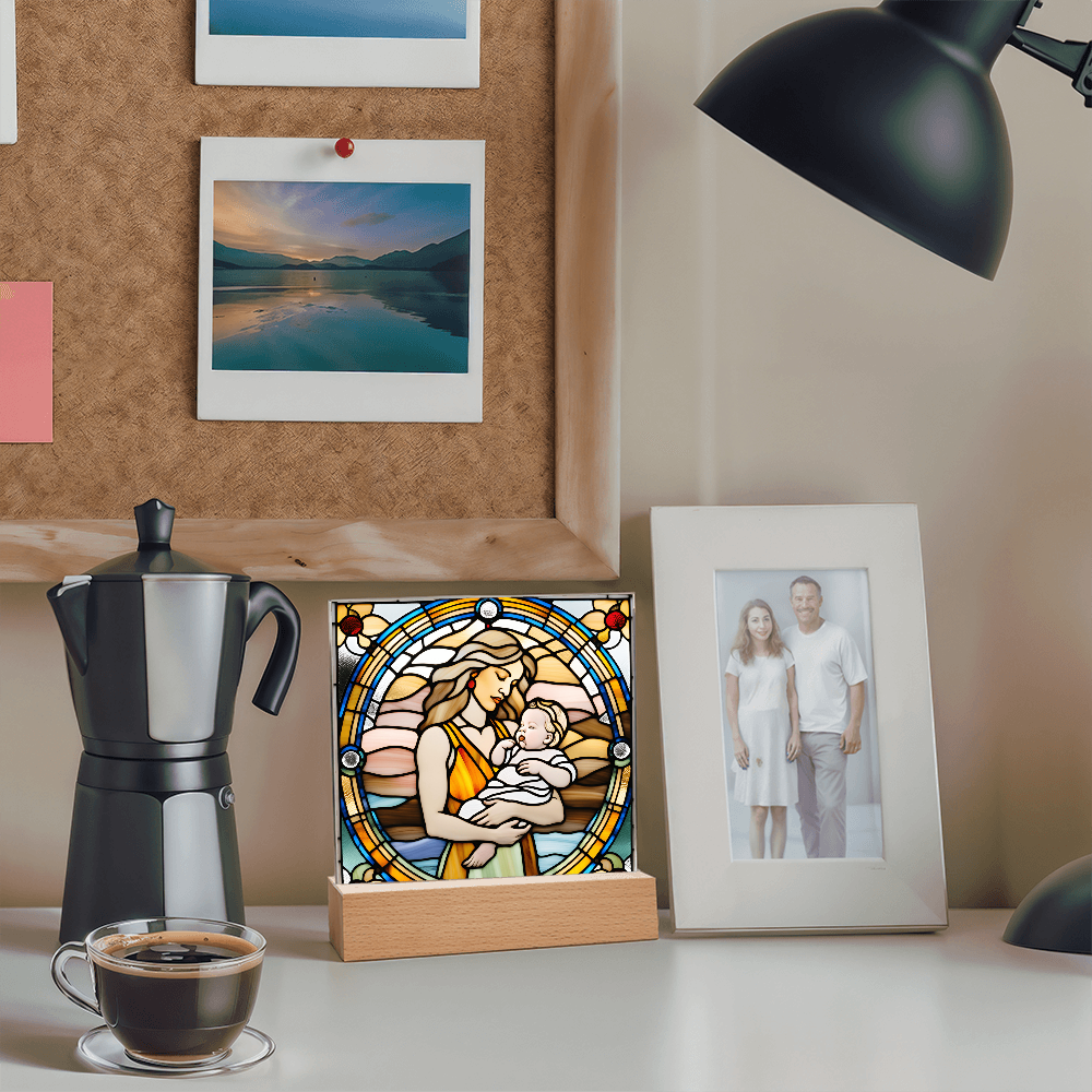 Guided by Love Stained Glass-Style LED Acrylic Plaque – A Beautiful Mother's Day or New Mom Baby Shower Gift - Mallard Moon Gift Shop