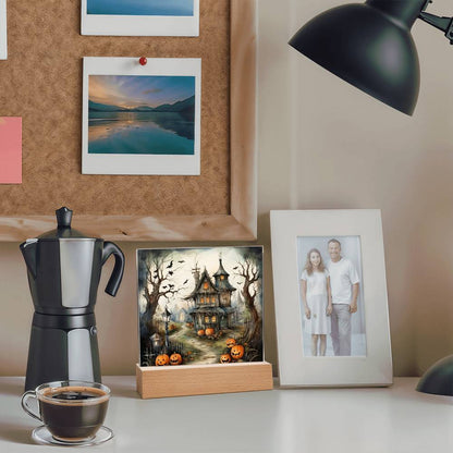 Midnight Manor: Premium Acrylic Halloween Plaque - Mallard Moon Gift Shop