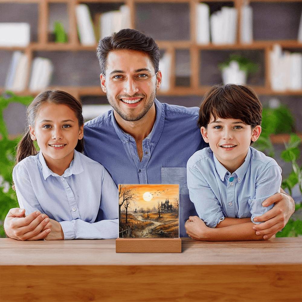 Ghost Manor: Acrylic Halloween Plaque - Mallard Moon Gift Shop