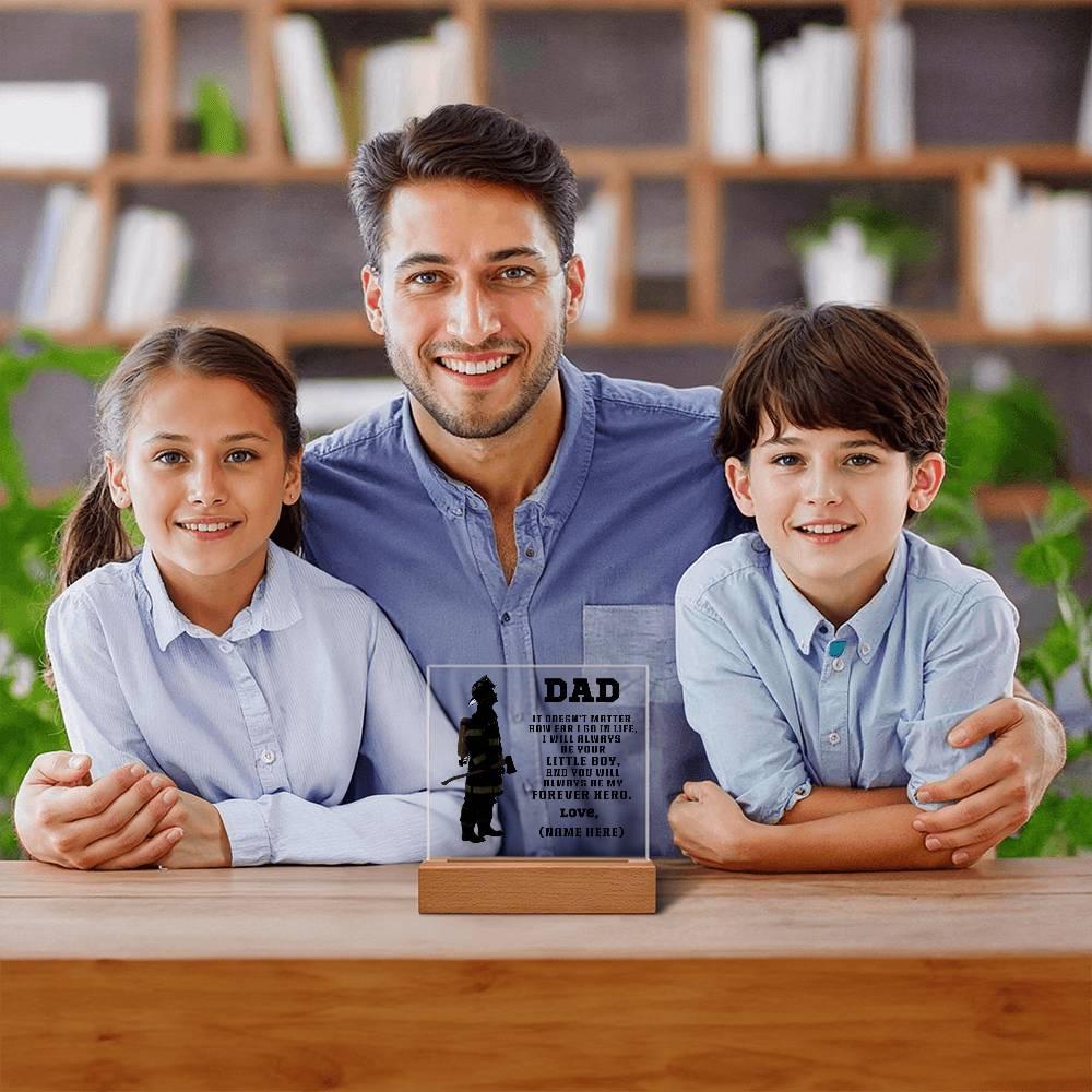 Firefighter Dad You Are My Forever Hero Personalized Acrylic Plaque - Mallard Moon Gift Shop