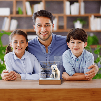 To My Mama Bear Acrylic Plaque – Polar Bear LED Light Gift | Heartfelt “Always and Forever” Keepsake for Mom