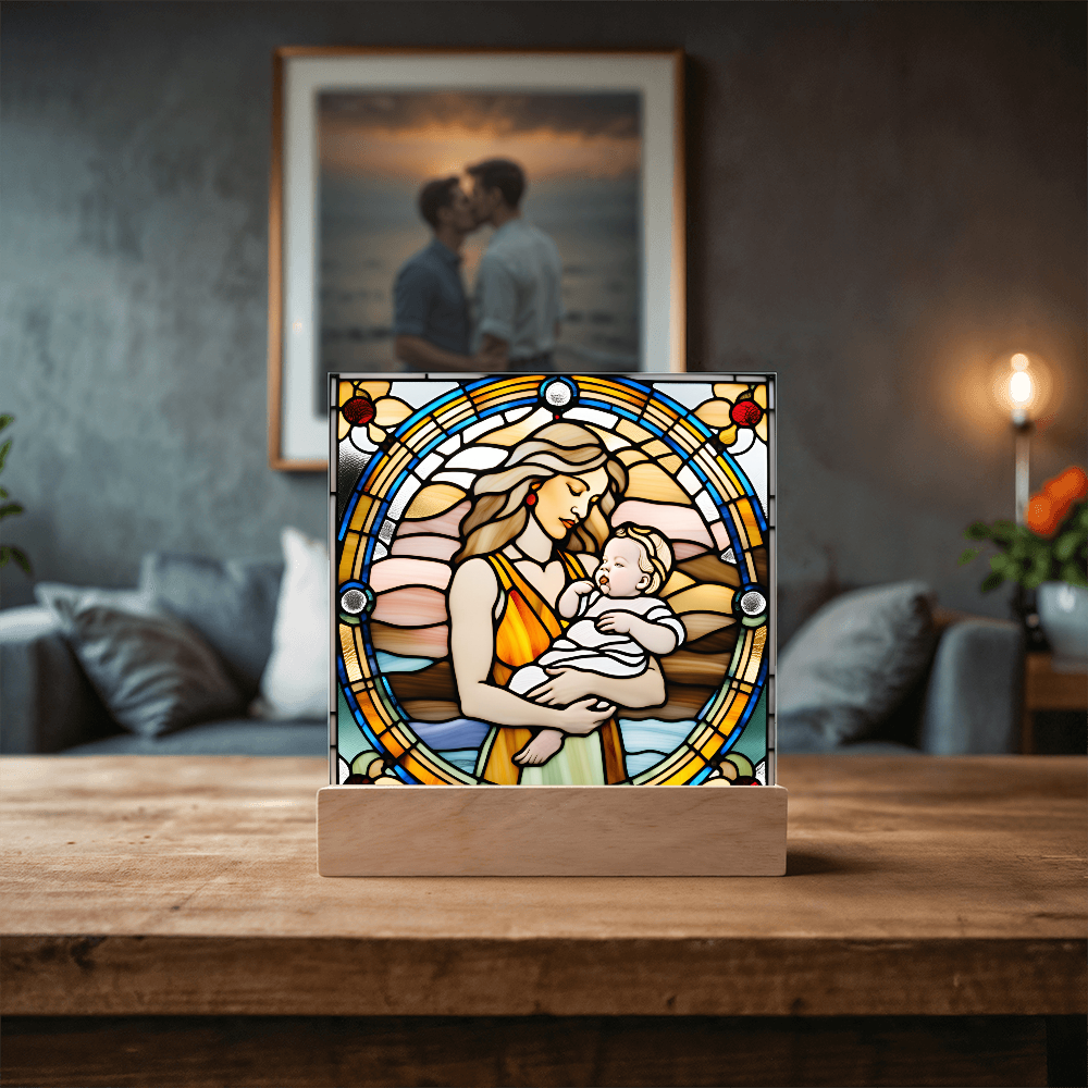 Guided by Love Stained Glass-Style LED Acrylic Plaque – A Beautiful Mother's Day or New Mom Baby Shower Gift - Mallard Moon Gift Shop