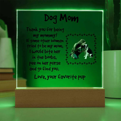 Funny Dog Mom Custom Photo Upload Acrylic Plaque - Mallard Moon Gift Shop