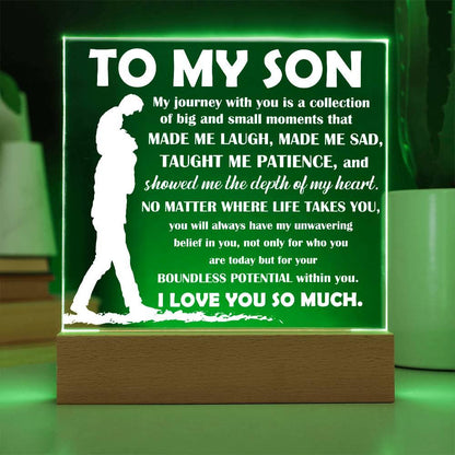 To My Son Inspirational Acrylic Plaque My Journey with You - Mallard Moon Gift Shop