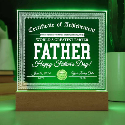 Dad Gift - World's Greatest Farter Funny Personalized Acrylic Plaque - Mallard Moon Gift Shop