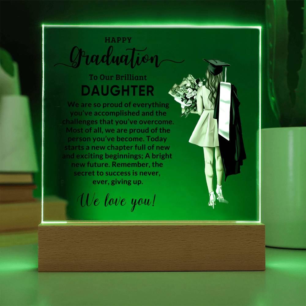 Daughter Personalized Graduation Keepsake Acrylic Plaque - Mallard Moon Gift Shop