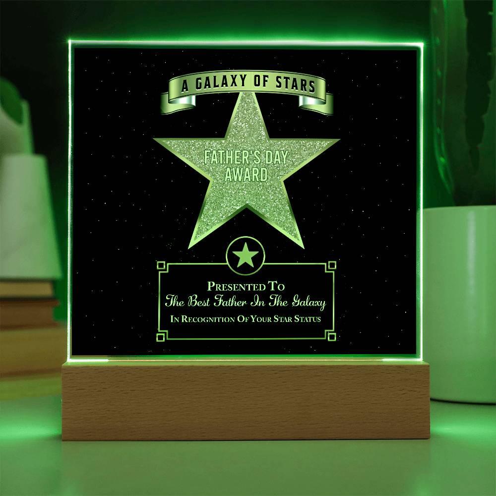 Father's Day Award for Best Father in the Galaxy Acrylic Plaque - Mallard Moon Gift Shop