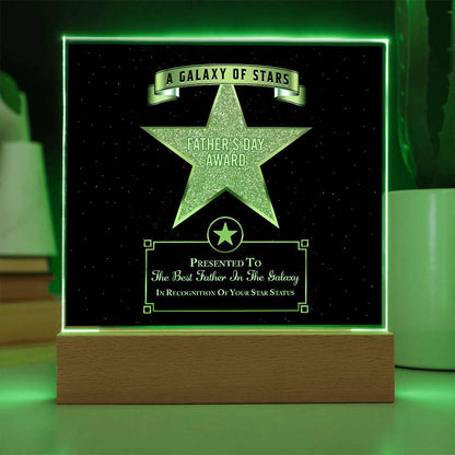 Father's Day Award for Best Father in the Galaxy Acrylic Plaque - Mallard Moon Gift Shop
