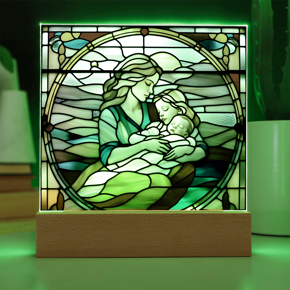 A Mother's Love" LED Acrylic Plaque – A Heartwarming Gift for Mother's Day, Baby Showers, or New Baby Arrival - Mallard Moon Gift Shop