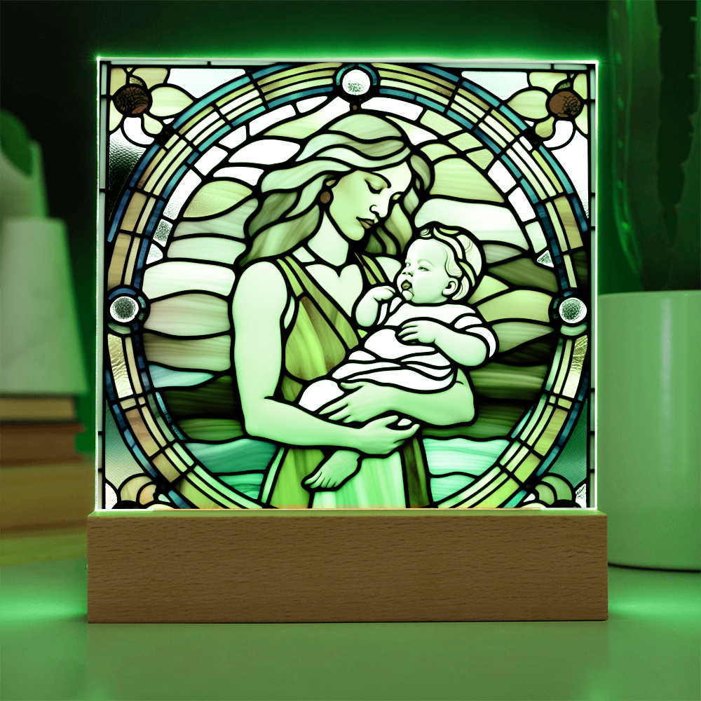 Guided by Love Stained Glass-Style LED Acrylic Plaque – A Beautiful Mother's Day or New Mom Baby Shower Gift - Mallard Moon Gift Shop