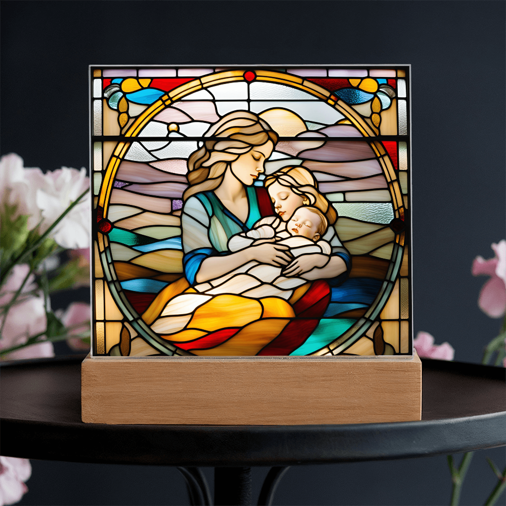 A Mother's Love" LED Acrylic Plaque – A Heartwarming Gift for Mother's Day, Baby Showers, or New Baby Arrival - Mallard Moon Gift Shop