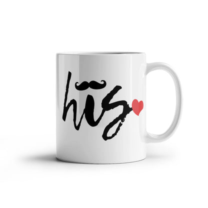 His and Hers Coffee Mug Set – Romantic Ceramic Mug Pair (11oz/15oz) for Couples, Anniversary, or Valentine’s Day - Mallard Moon Gift Shop