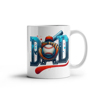 Baseball Dad Mug – Sports-Themed Ceramic Coffee Cup – Gift for Baseball-Loving Father or Coach - Mallard Moon Gift Shop