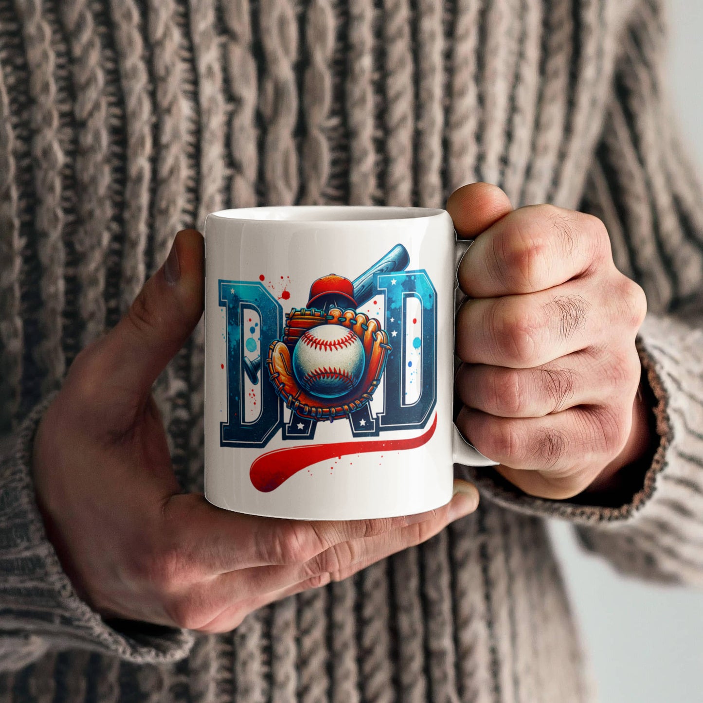 Baseball Dad Mug – Sports-Themed Ceramic Coffee Cup – Gift for Baseball-Loving Father or Coach - Mallard Moon Gift Shop