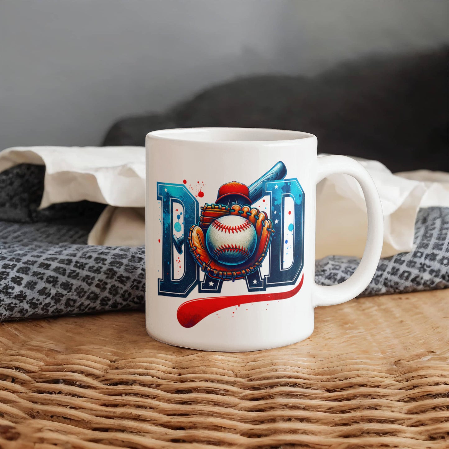 Baseball Dad Mug – Sports-Themed Ceramic Coffee Cup – Gift for Baseball-Loving Father or Coach - Mallard Moon Gift Shop