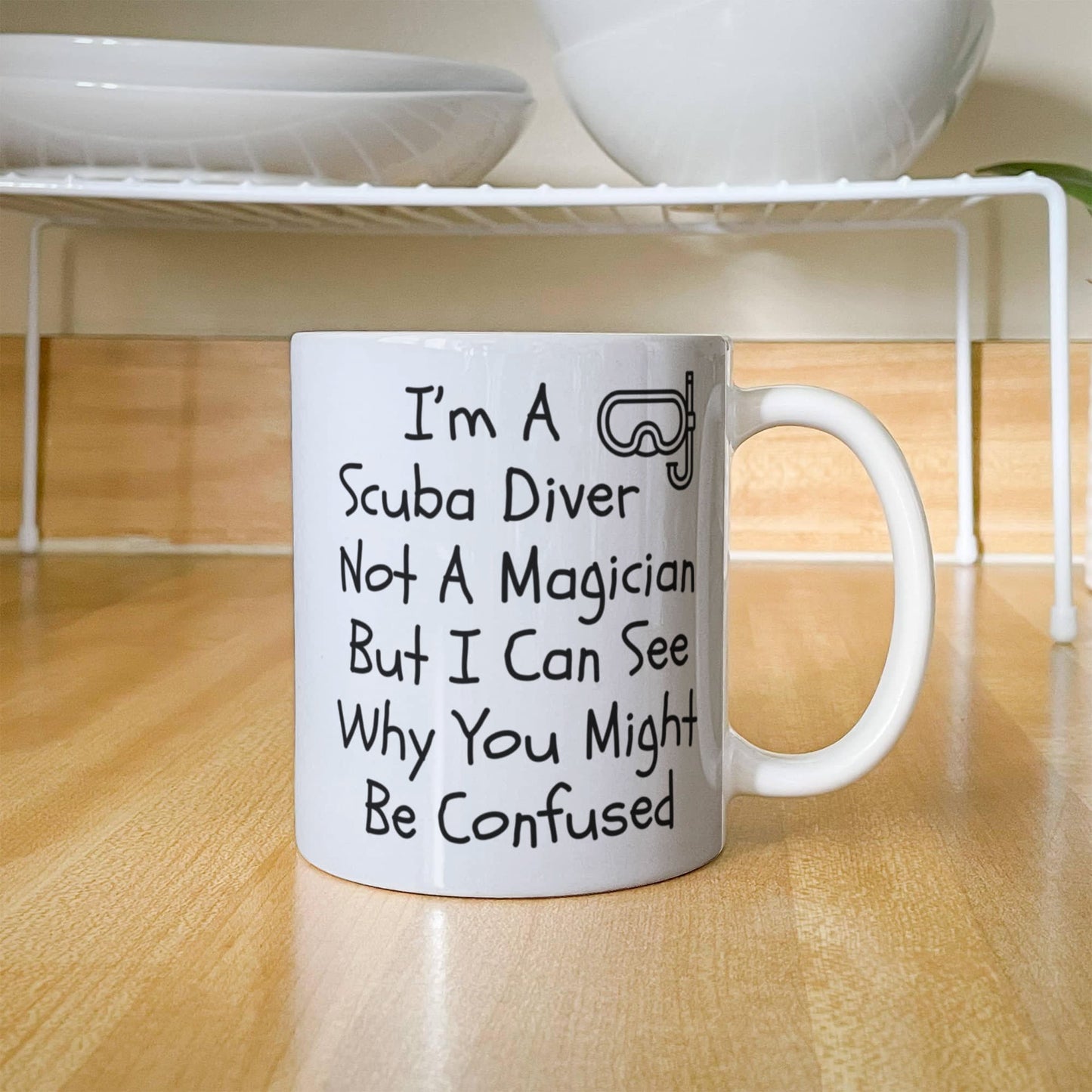 Funny Scuba Diving Coffee Mug - I'm a Scuba Diver, Not a Magician - Mallard Moon Gift Shop