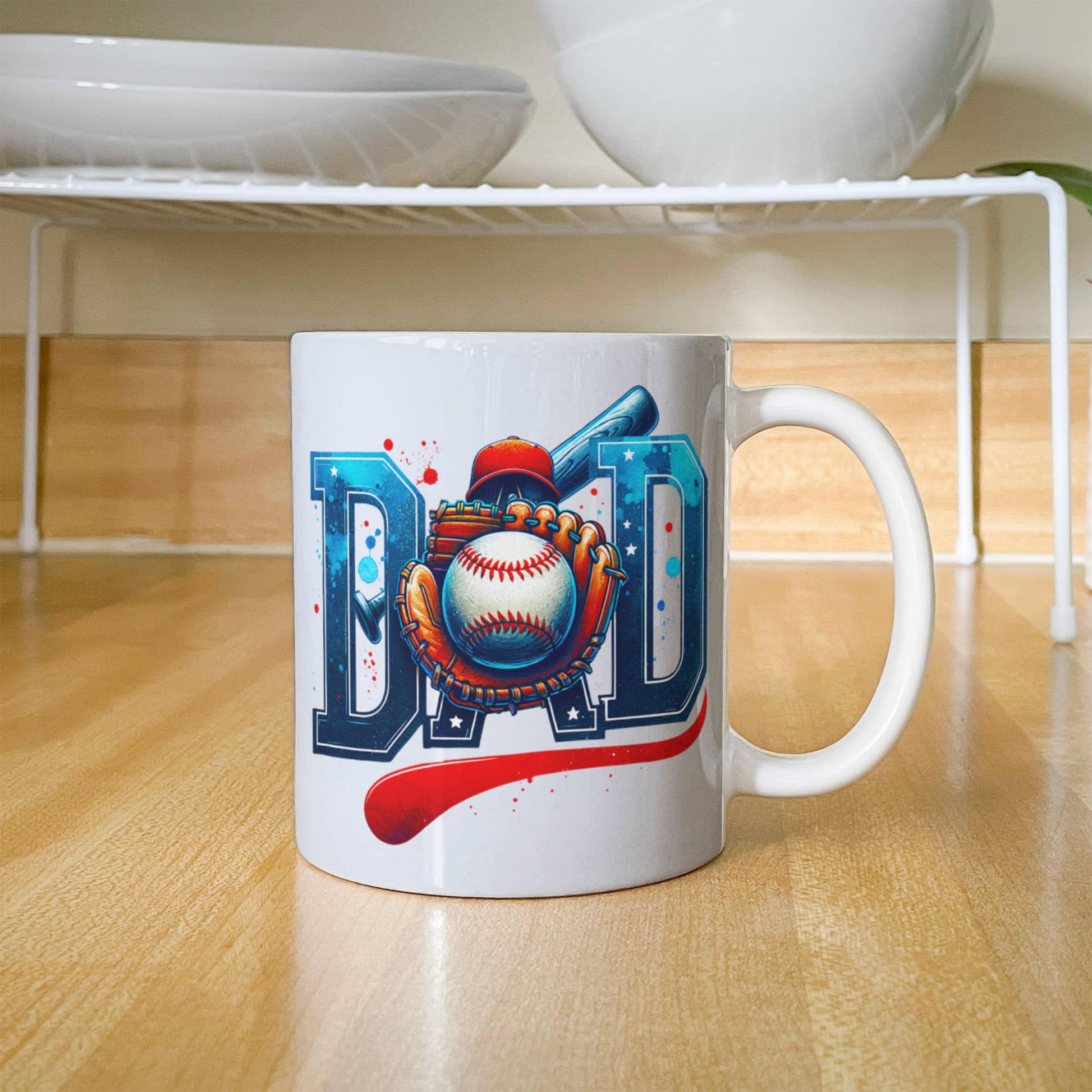 Baseball Dad Mug – Sports-Themed Ceramic Coffee Cup – Gift for Baseball-Loving Father or Coach - Mallard Moon Gift Shop