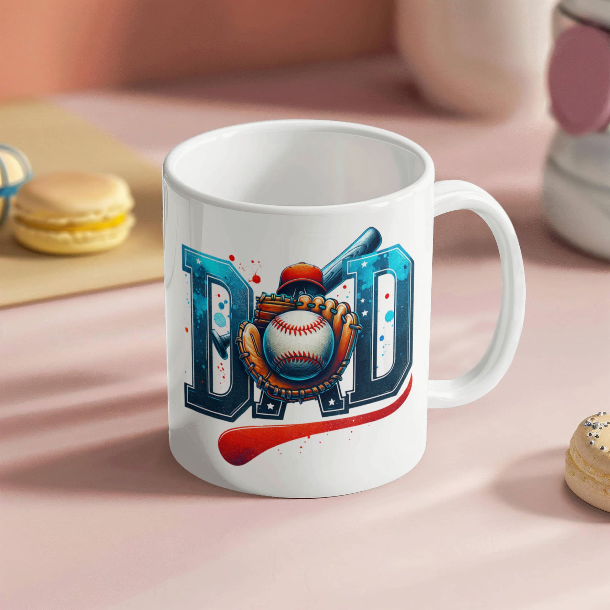 Baseball Dad Mug – Sports-Themed Ceramic Coffee Cup – Gift for Baseball-Loving Father or Coach - Mallard Moon Gift Shop