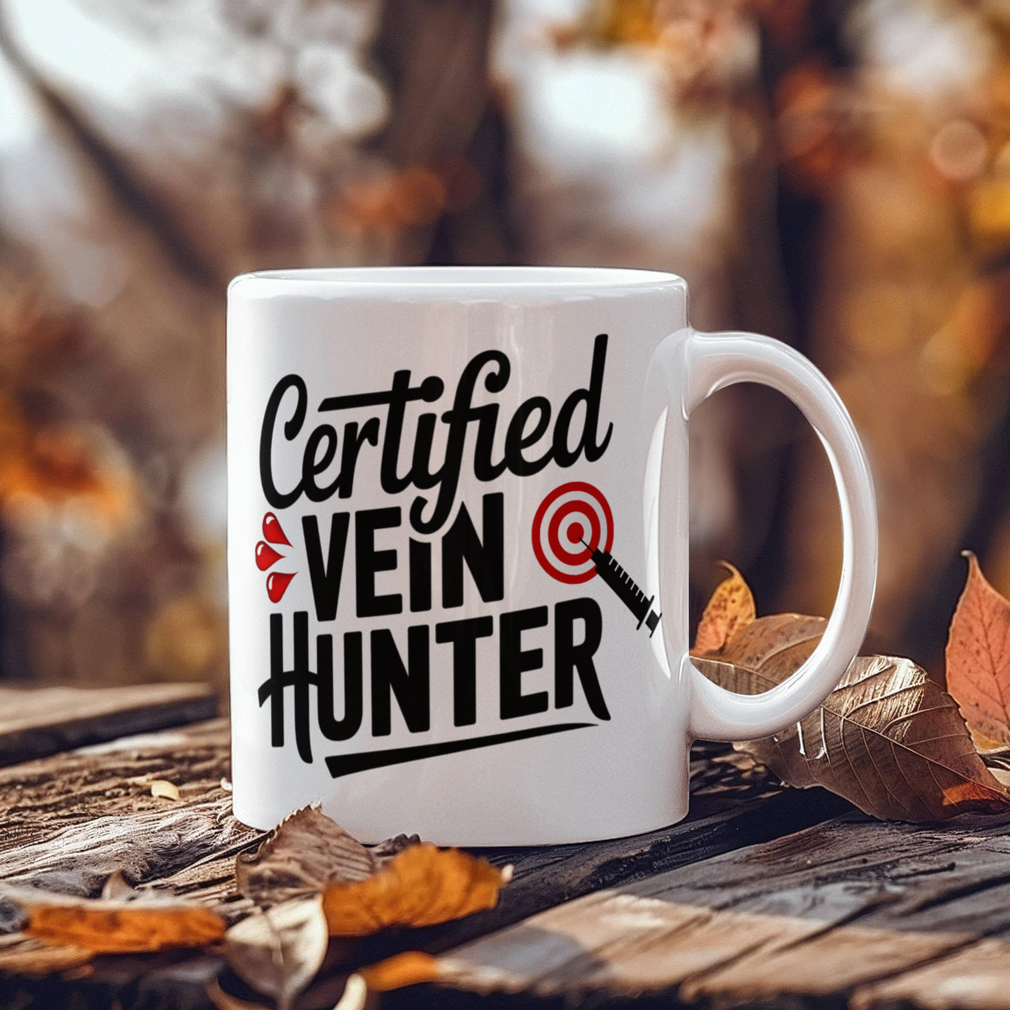 Certified Vein Hunter Phlebotomist Mug – Funny Medical Lab Tech Gift for Coworkers, Nurses & Students - Mallard Moon Gift Shop